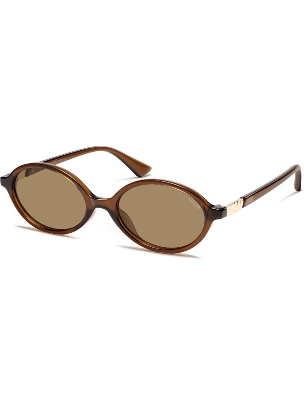SOJOS Women's Brown Polarized Retro Oval Sunglasses Vintage Trendy Designer